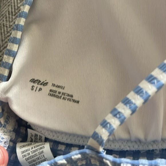 Aerie Plaid gingham ruffle bikini top Size Small - Picture 9 of 11